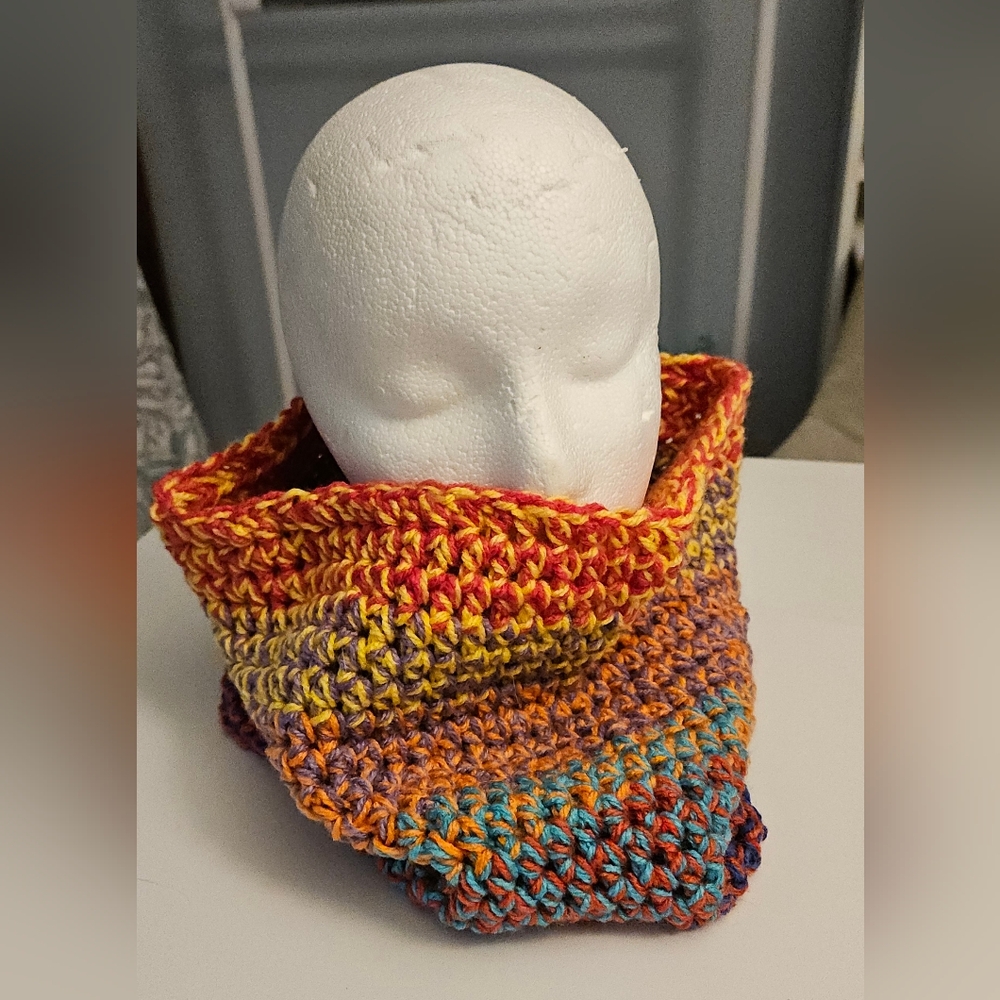 Handmade Multicolor Crochet Cowl